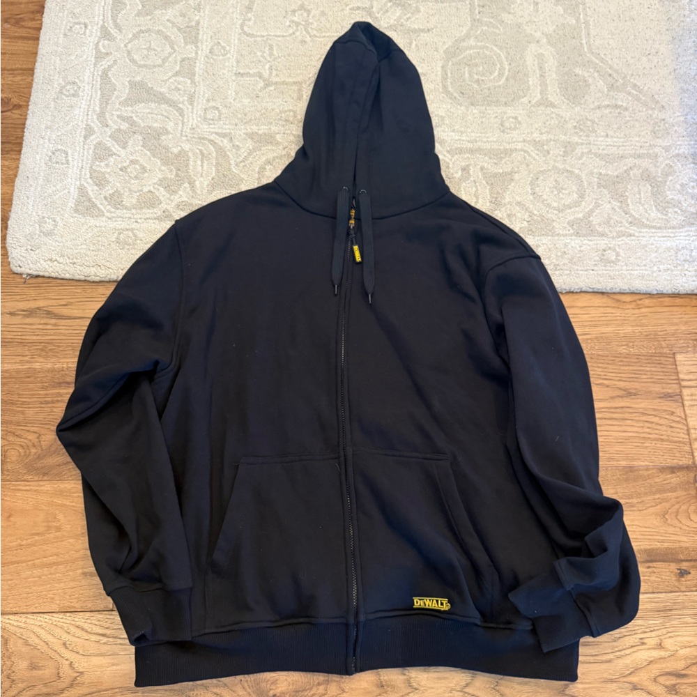 DeWalt Black Zip-Up Hoodie with Hood